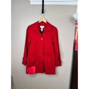 Vintage Liz‎ Claiborne Women's Red Coat Size S long sleeve peacoat 1990s